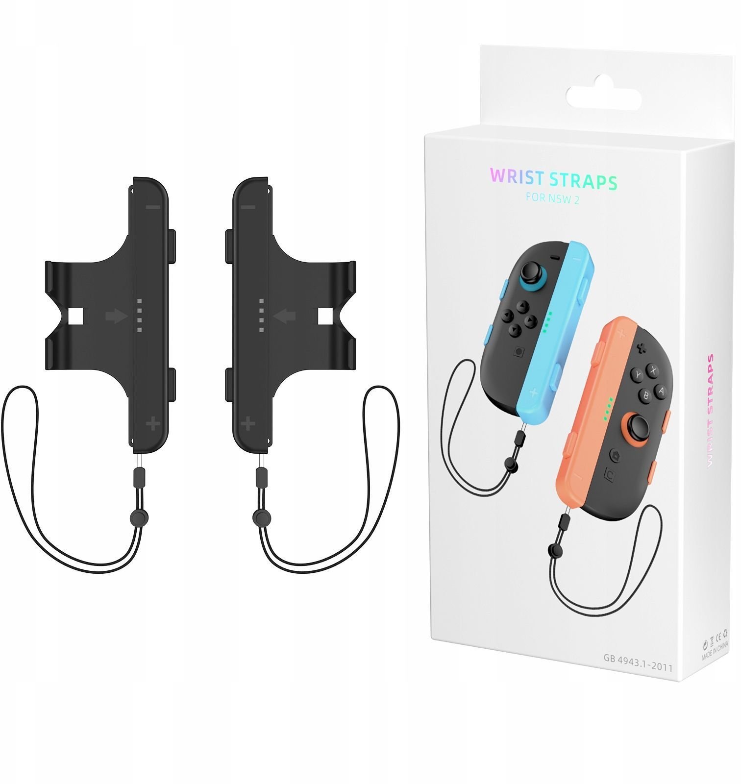 2x Uchwyt Grip Na Joycon Joy-con Pionowy + Pasek Nintendo Switch 2 / Nsw 2 / Czarny