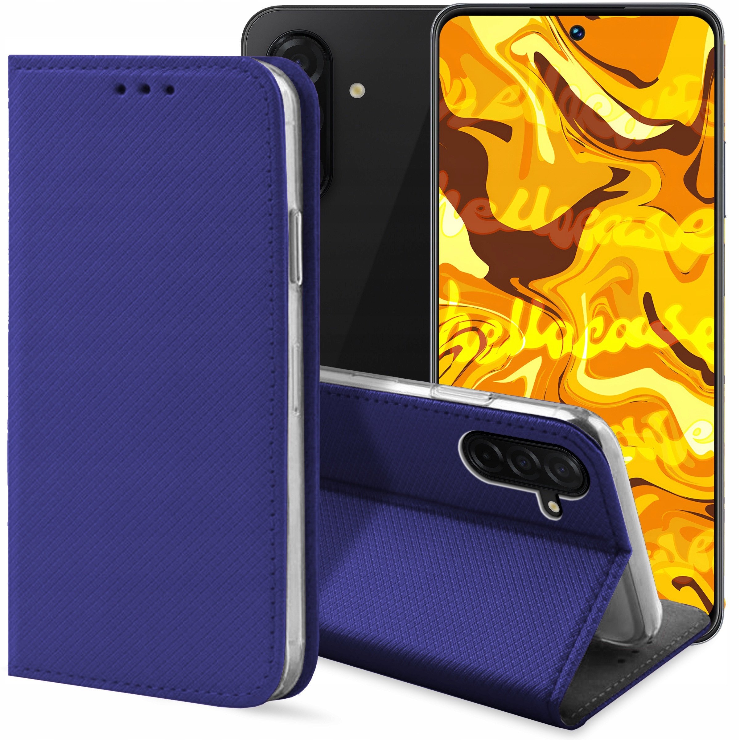 ETUI Z KLAPKĄ DO SAMSUNG GALAXY A26 5G GRANATOWE ZAMYKANE MAGNETYCZNE CASE