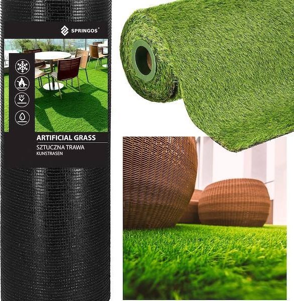 Springos Sztuczna trawa 2 m na taras balkon miękka i gęsta 45 mm UNIWERSALNY