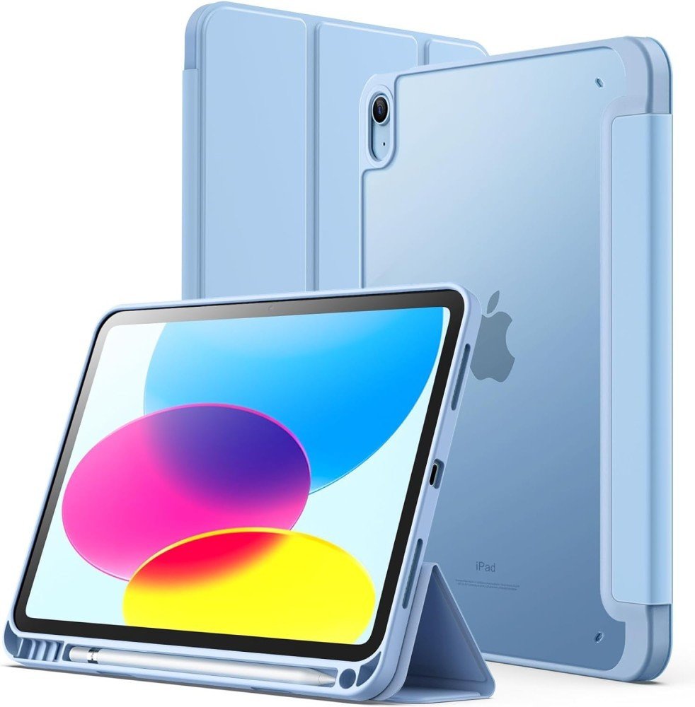 Etui z klapką Supero do iPad 10.9 2022/11 A16 2025, niebieskie + miejsce na rysik