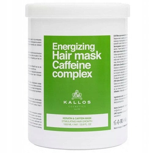 Kallos Energizing Hair Mask Caffeine Complex Keratin & Caffein Mask 1000 ml