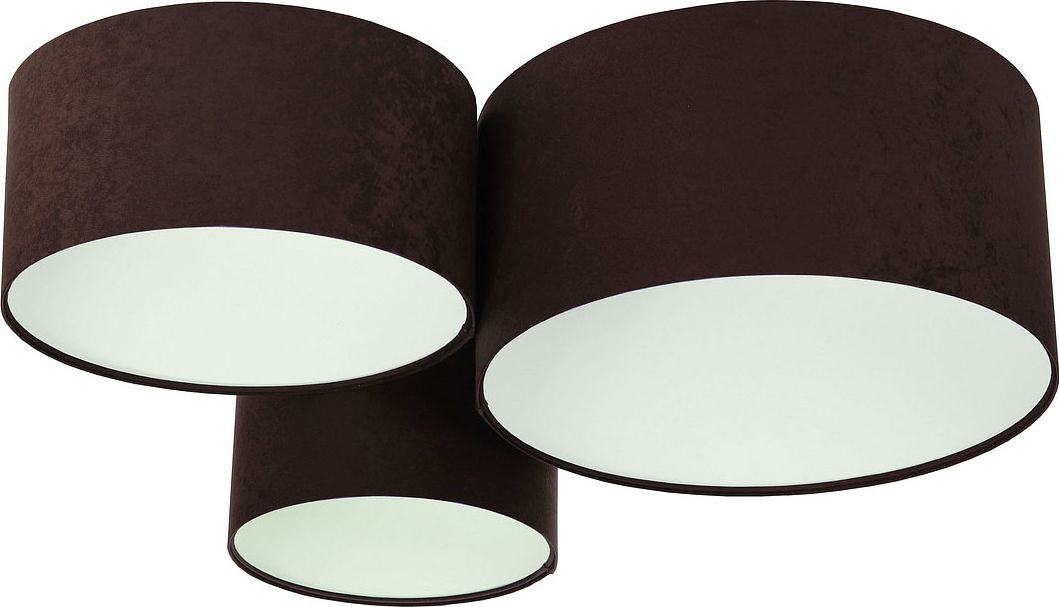 Lampa sufitowa Lumes Brązowo-biały welurowy plafon - EXX33-Melva
