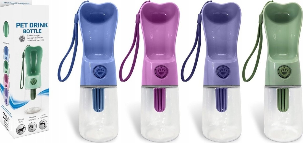 Hilton HILTON Pet Drink Bottle-Butelka z filtrem do picia 250ml dla psa i kota