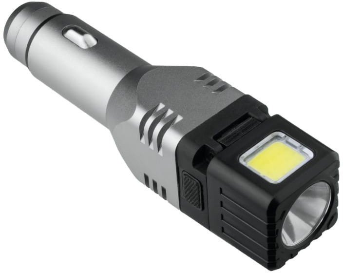 Ładowarka samochodowa USB z latarką aku DPM