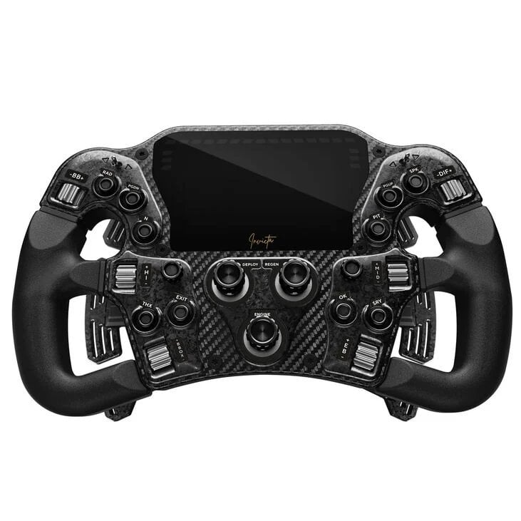 Asetek SimSports Invicta Formula Lenkrad, 4,3-Zoll-LCD, USB-C - Black on Black Edition