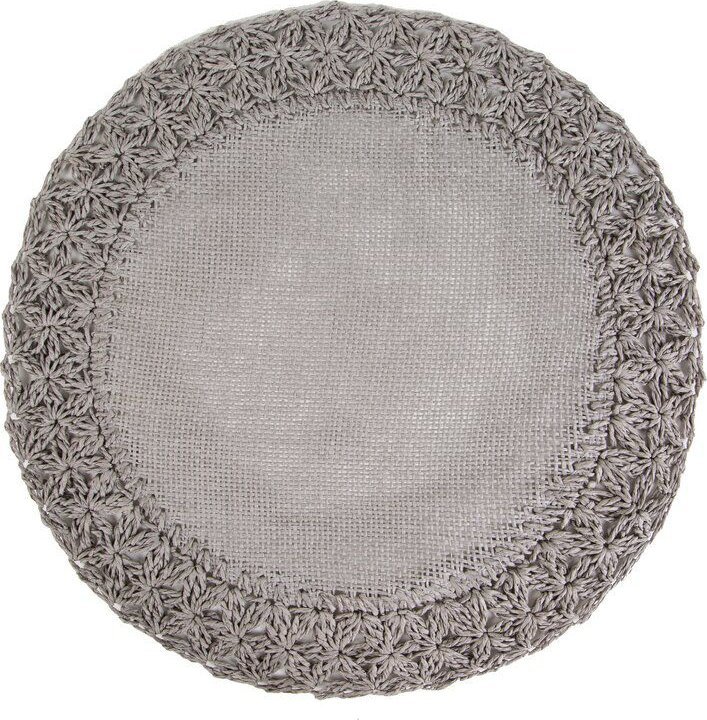 Eurofirany Podkładka dekoracyjna okrągła BOHO 38 cm srebrna X6