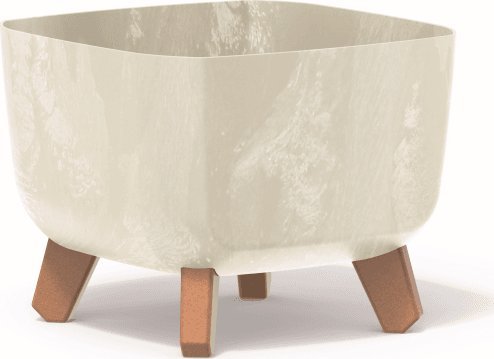 Prosperplast Doniczka kwadratowa GRACIA SQUARE BETON EFFECT DGQL240E-CY700, Kolor Kremowy, Prosperplast, Wymiary 24x24x18.7 cm