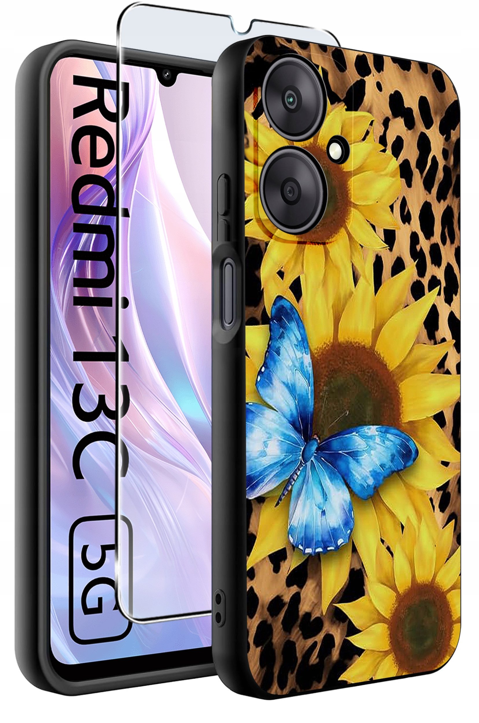 ETUI do Xiaomi Redmi 13C 5G WZORY |SILIKONOWE MATT CASE +SZKŁO HARTOWANE 9H