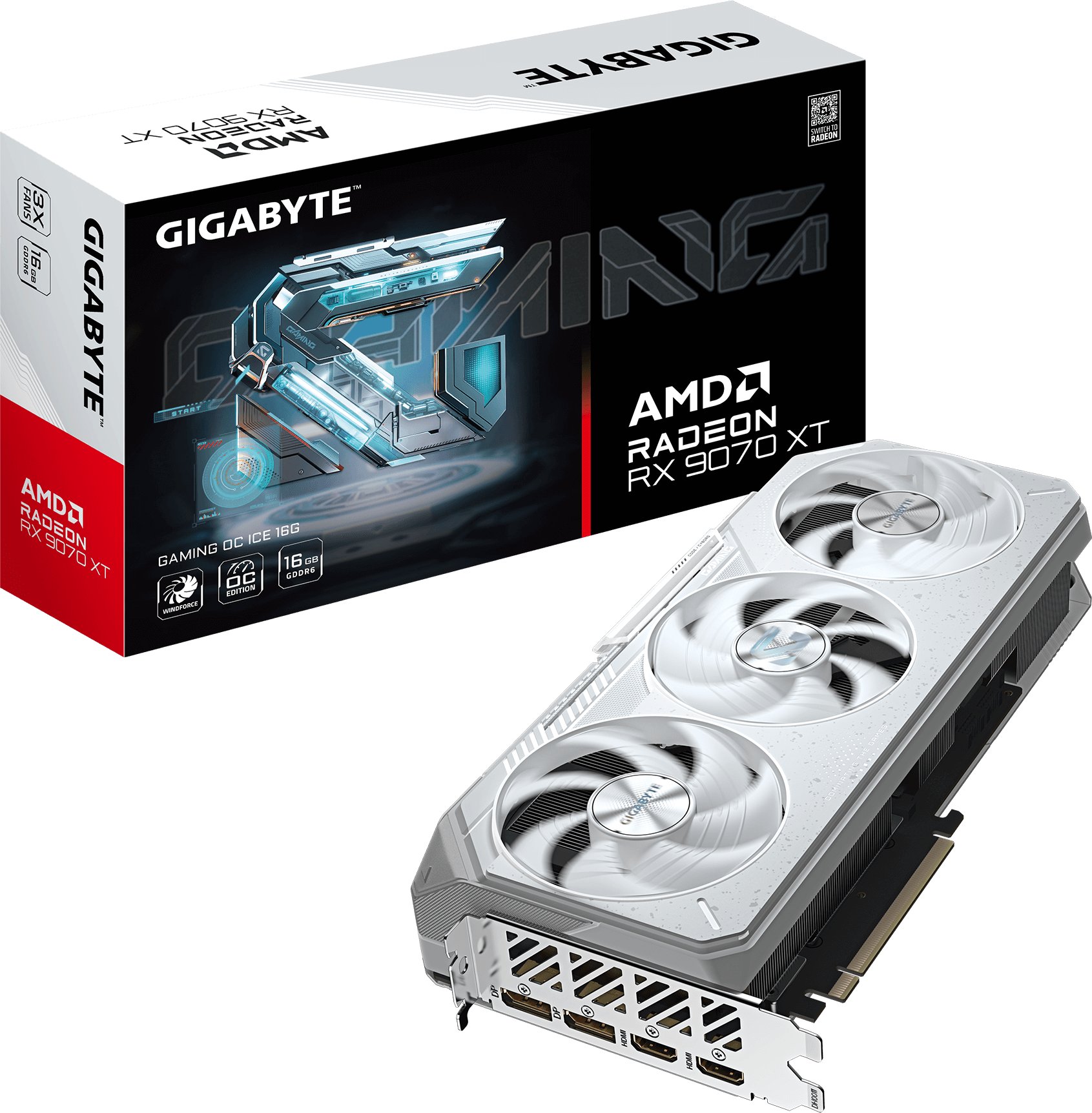 Karta graficzna Gigabyte Radeon RX 9070 XT Gaming OC ICE 16GB GDDR6 (GV-R907XGAMINGOCICE-16GD)