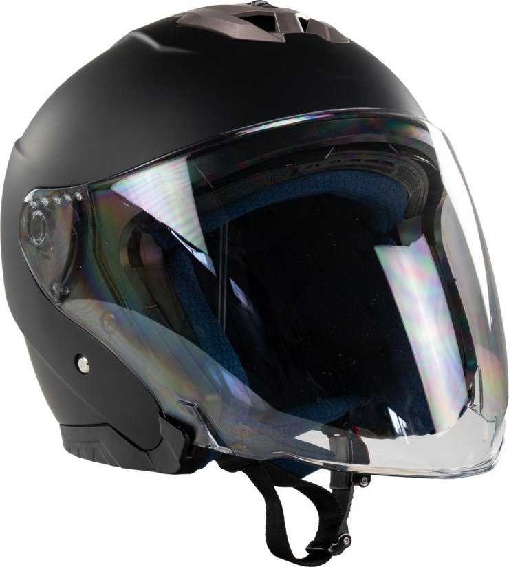 Bili Bike Kask na skuter motocyklowy otwarty BB586 z blendą M czarny mat