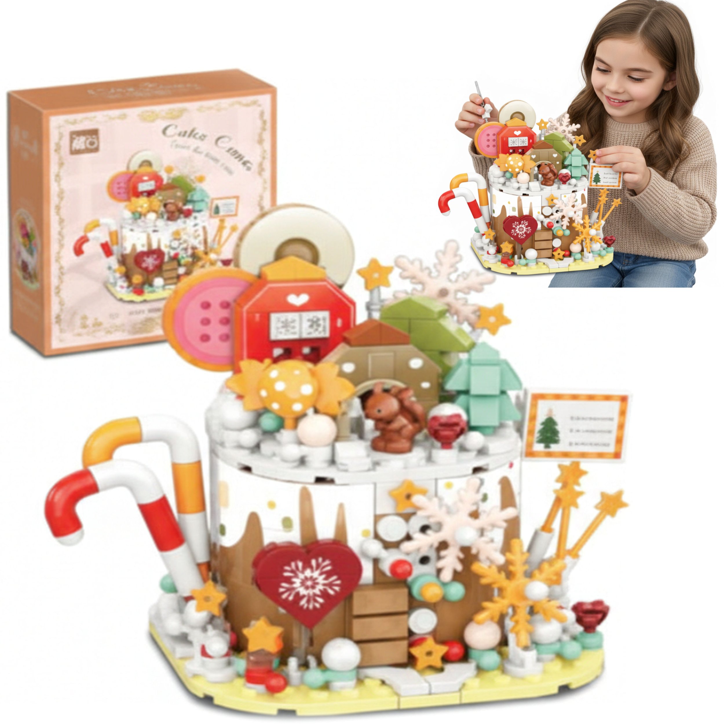Coil klocki konstrukcyjne zestaw 380 el. elementów ciasto świąteczne Boże Narodzenie
