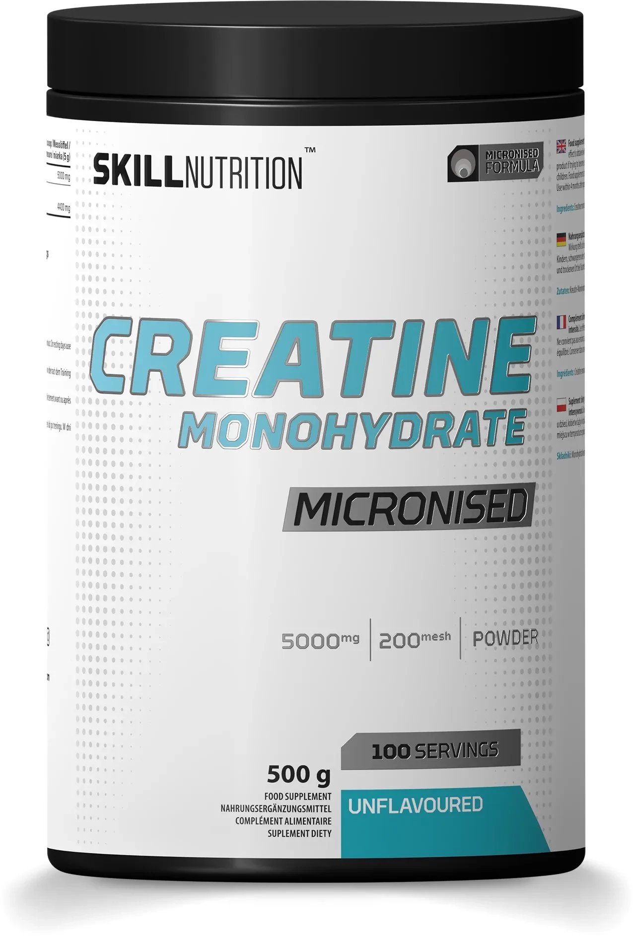 Skill - Kreatyna, Mikronizowany Monohydrat, Bezsmakowy, Proszek, 500g