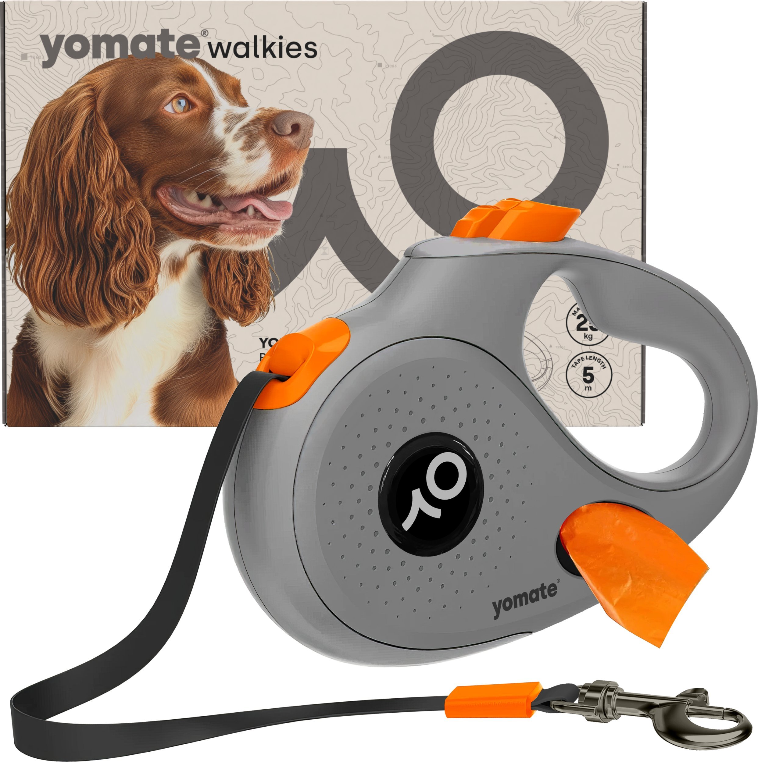 YOMATE! SMYCZ AUTOMATYCZNA DLA ŚREDNIEGO PSA ZWIJANA Z BLOKADĄ
