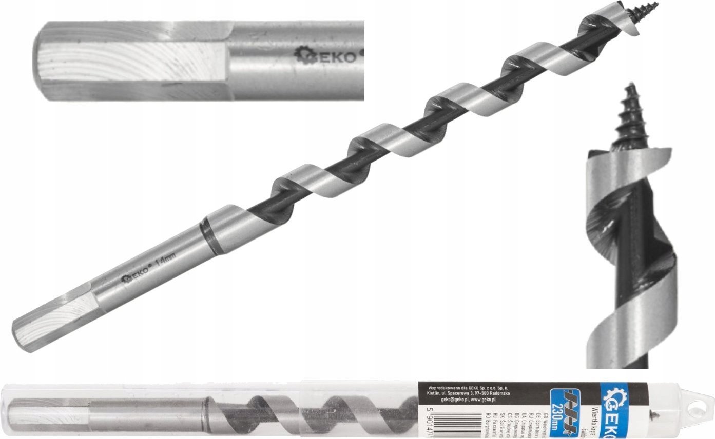 Wiertło Geko Wiertło kręte – świder do drewna 14x230mm (25/100)