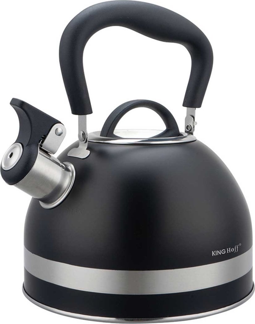 KingHoff Czajnik z gwizdkiem czarny 1.8l (KH-1858)