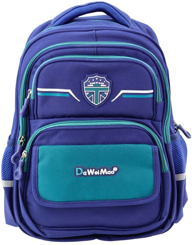 Plecak Szkolny Dziecięcy Pas Piersiowy Granatowo Zielony 38x28x19 cm