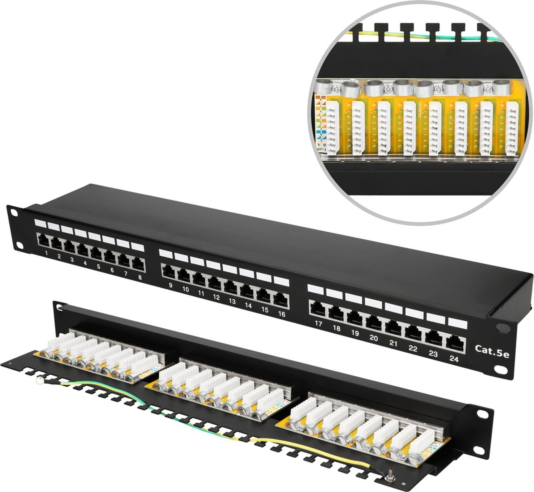 ExtraLink CAT5E STP V2 | Patchpanel | 24 porty