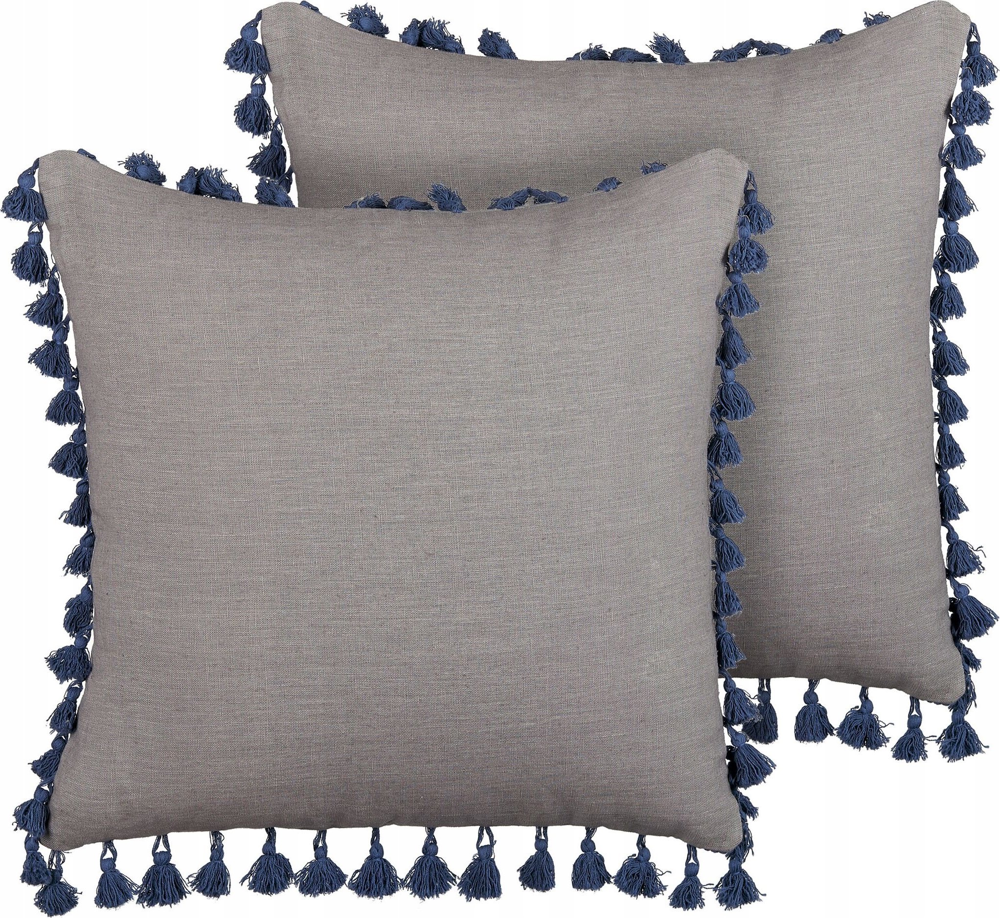 Beliani 2 poduszki dekoracyjne z frędzlami 45 x 45 cm szare CARPINUS!