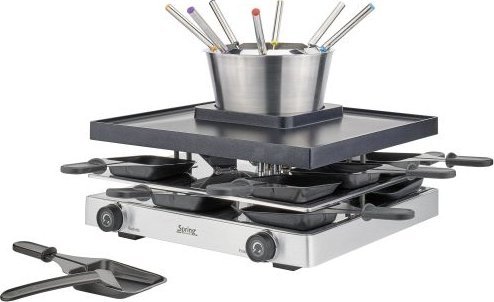 Hurtel Zestaw do raclette i fondue, dla 8 os., 31 x 34 x 16,5 cm RACLETTEFONDUE8 CLASSIC / Spring