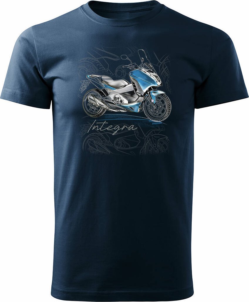 Topslang Koszulka z motocyklem na motor Honda Integra męska granatowa REGULAR XL