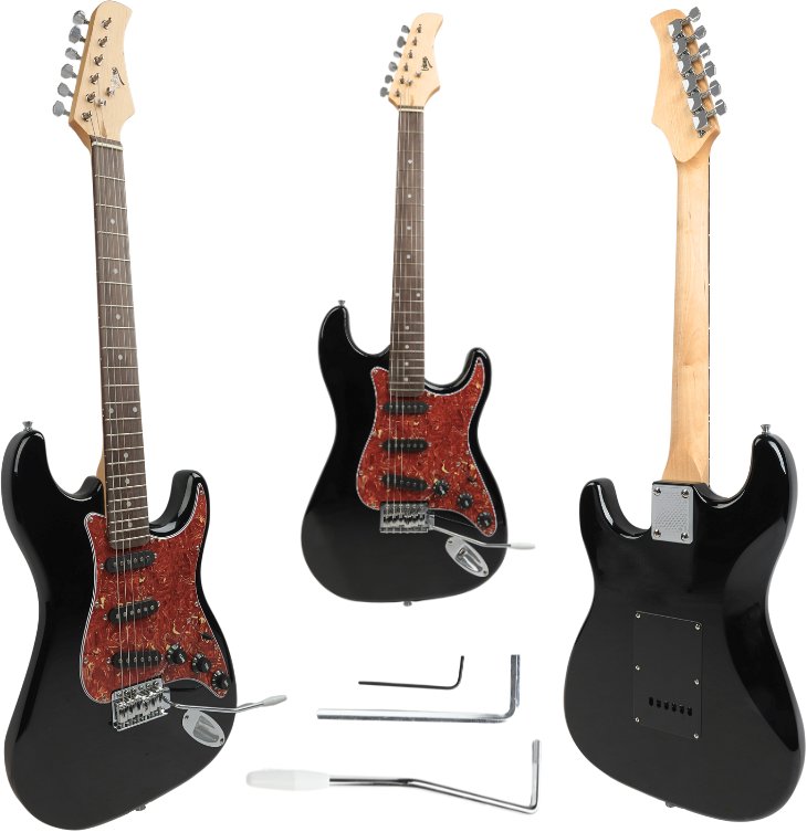 GITARA ELEKTRYCZNA STRATOCASTER 4/4 SSS TREMOLO PEŁNOWYMIAROWA KLUCZE