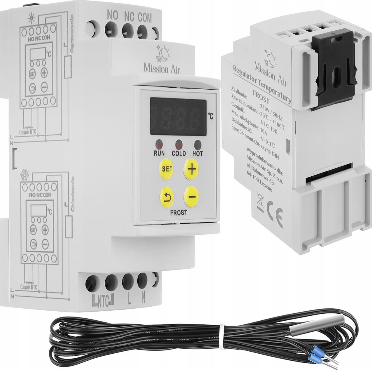 Mission Air Regulator temperatury na szynę DIN +czujnik NTC