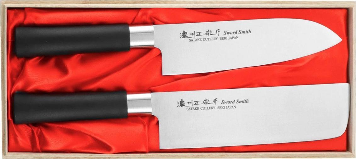 Satake Satake Saku PP Zestaw Santoku+Nakiri w drewnianym pudełku