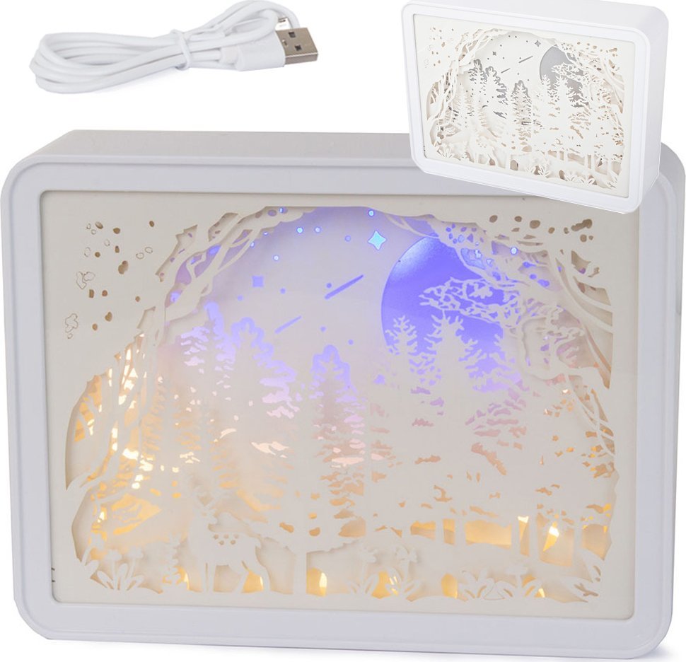 Lampka biurkowa Verk Lampka nocna papierowa wycinanki światło 3d usb Lampka nocna papierowa wycinanki światło 3d usb