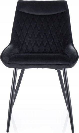 Signal Krzesło tapicerowane AGAT VELVET czarne aksamitne