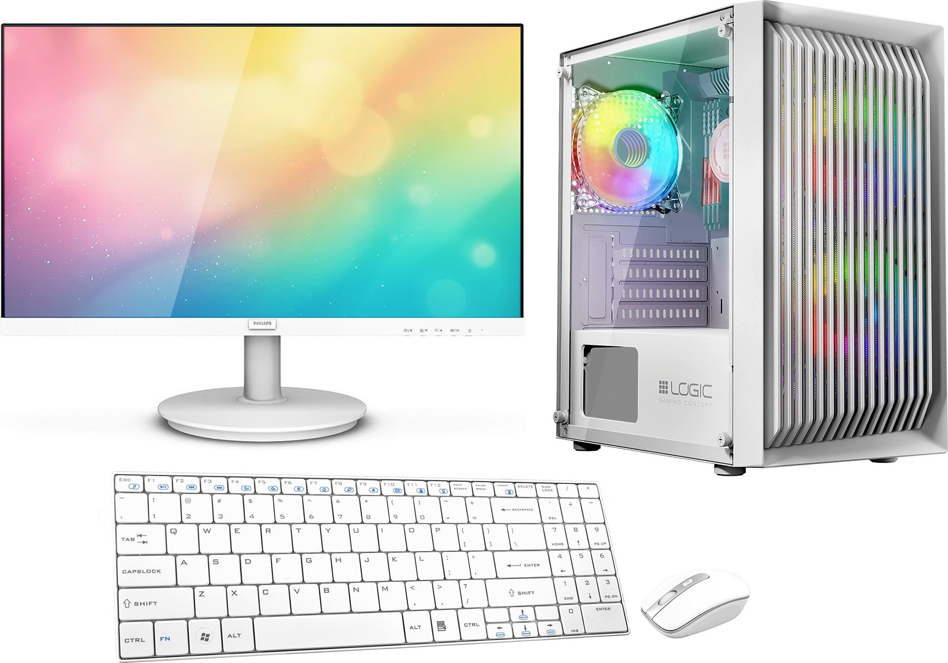 Komputer Vist Zestaw WHITE Gaming Ryzen 5 5600G 16GB RX VEGA7 SSD 512GB M.2 WIFI W11 24"