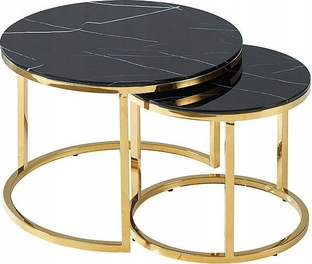 Signal Ława blat okrągły Glamour 60 x 60 x 45cm czarny