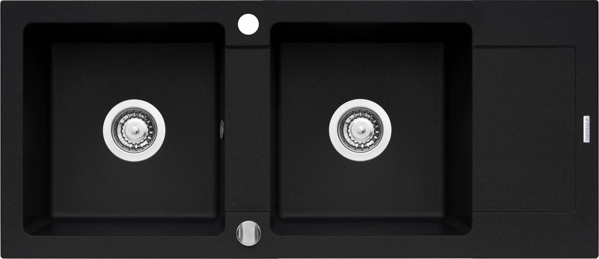 Zlewozmywak Pyramis MIDO 116x50 2B 1D Karbon