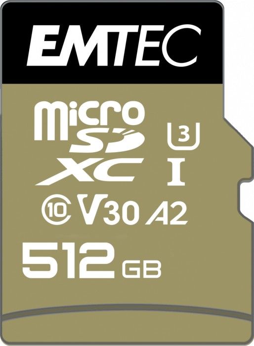 Karta Emtec Speedin Pro MicroSDXC 512 GB Class 10 UHS-I/U3 A2 V30 (ECMSDM512GXC10SP)