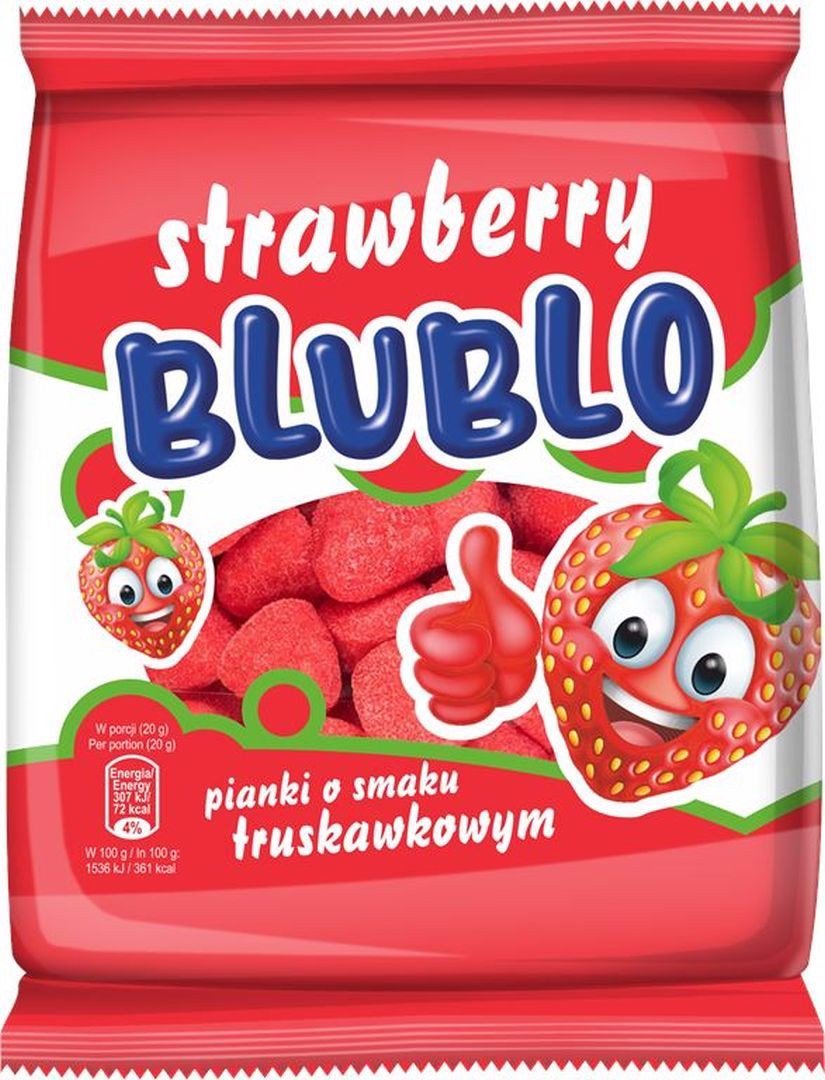 Blublo Żelki pianki o smaku truskawkowym 80 g