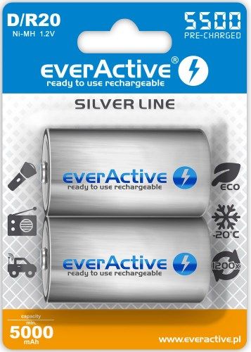 EverActive Akumulator Silver Line D / R20 5500mAh 2 szt.