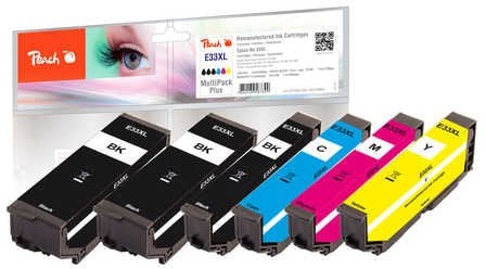 Peach Patrone Epson No.33XL Multipack Plus 2xbk,pbk,c,m,y remanufactured
