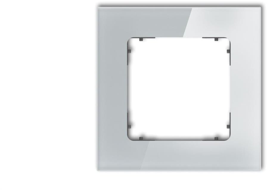 ICON Ramka uniwersalna pojedyncza kwadratowa - efekt szkła (ramka: szara spód: grafitowy mat) 15-28-IRSK-1