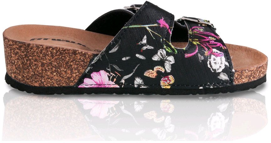 WYGODNE KLAPKI W KWIATY NA KOTURNIE BUTY 37