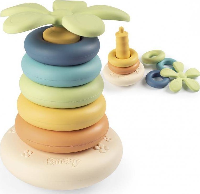 Smoby SMOBY Little Green Duża Piramidka z Krążków Bioplastik Palma 6el.