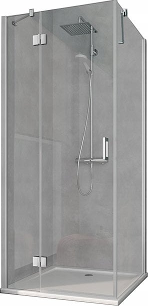 Kabina drzwi otwierane Osia STL 0900x 2000 BV: 875-900 srebro wys. połysk, szkło ESG przesunięte Clean