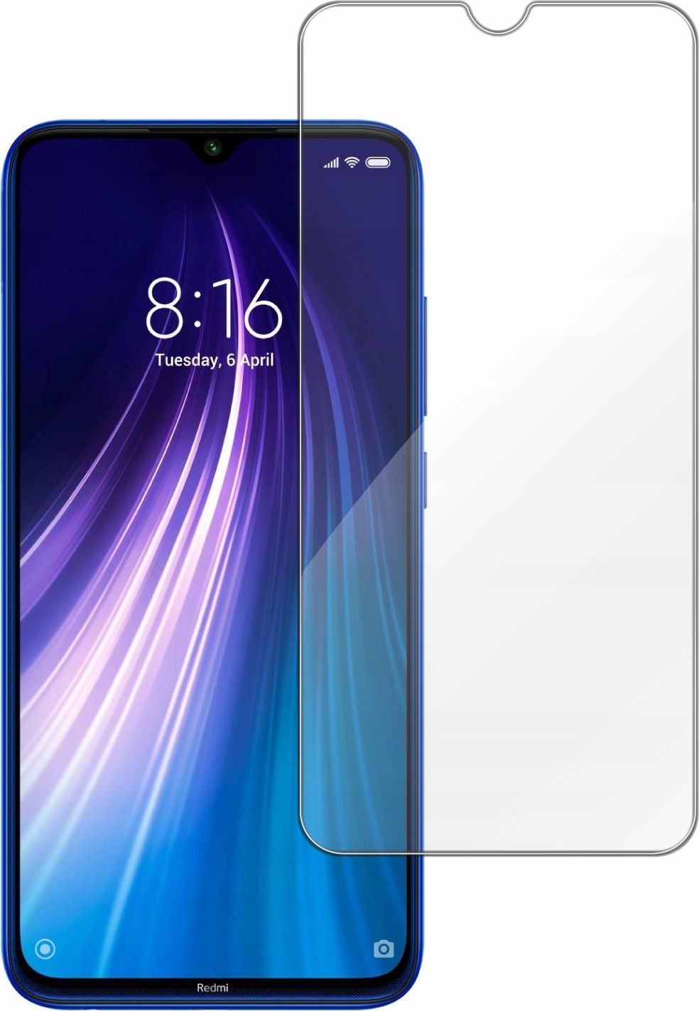 etumi Szkło Hartowane 9H Do Xiaomi Redmi Note 8 | Szybka Szkiełko Ochronne Na Ekran Twarde Płaskie Przód / Ochrona Matrycy Telefonu Glas0091