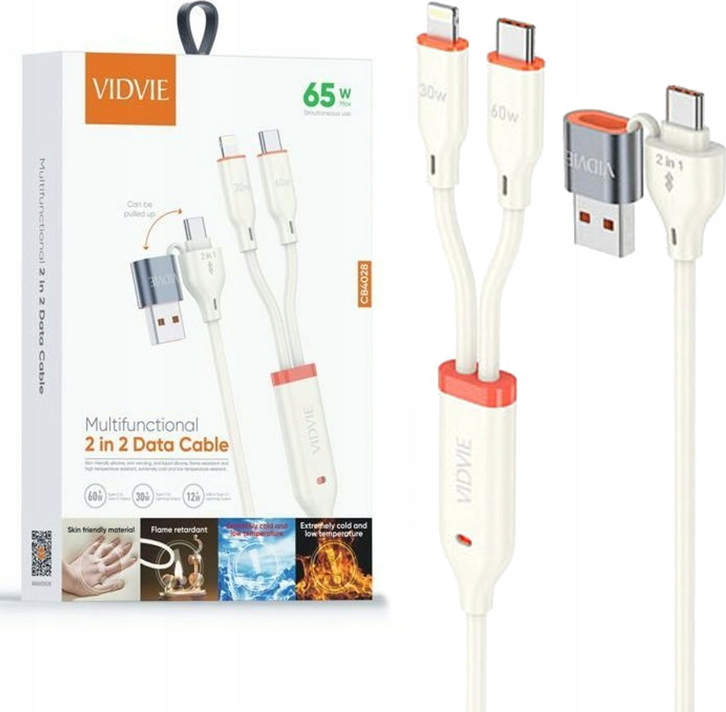 Kabel USB Vidvie USB-C - Lightning 1.2 m Biały (GSMA0244)