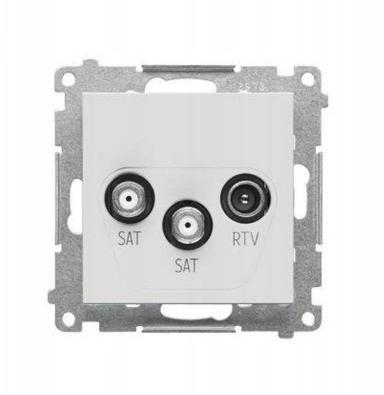 Kontakt-Simon Simon Gniazdo antenowe satelitarne podwójne SAT-SAT-RTV (moduł). 2x Wejście: 5 MHz2,4 GHz Jasnoszary mat TASK2.01/114