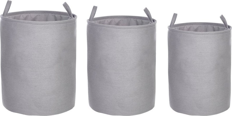 Beliani Zestaw 3 koszy tekstylnych szary ARCHA