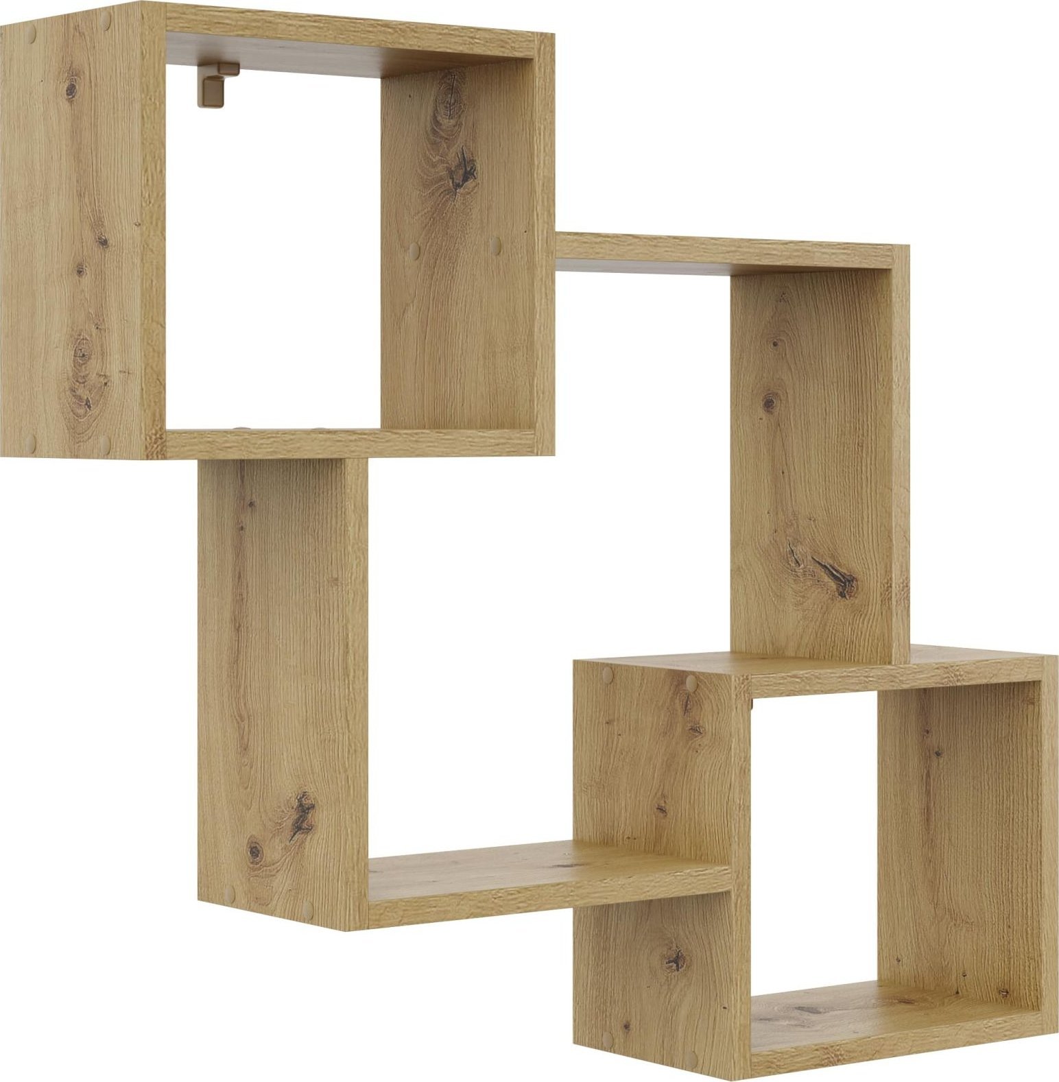 Tyletegotu Półka ścienna, wisząca, regał, 78x18x71 cm, dąb artisan, mat