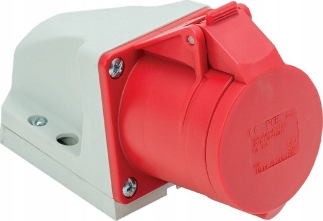 PCESP Gniazdo siłowe natynkowe stałe 32A 5P 400V IP44 PCE 125-6k mała obudowa czerwone
