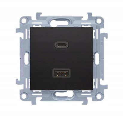 CEC2CAQ.01/49 Simon 10 Ładowarka USB C+A (moduł), 30 W, 230V czarny CEC2CAQ.01/49