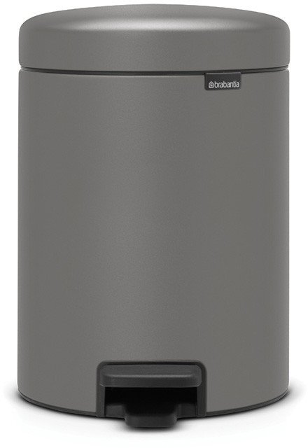 BRABANTIA waste bin with pedal NewIcon 5L Mineral Concrete Grey 126284