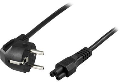 DELTACO CEE 7/7 - C5 power cord with angled plug, 10m