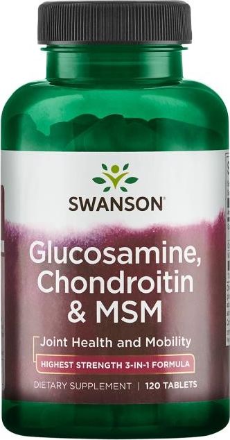 Swanson Swanson - Glukozamina, Chondroityna & MSM, 120 tabletek